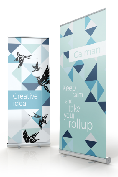 Roll Ups sind eine großartige Möglichkeit, Ihre Marke und Produkte zu präsentieren. Holen Sie sich das perfekte Display mit Caiman, einer wirtschaftlichen Version des Rollups.